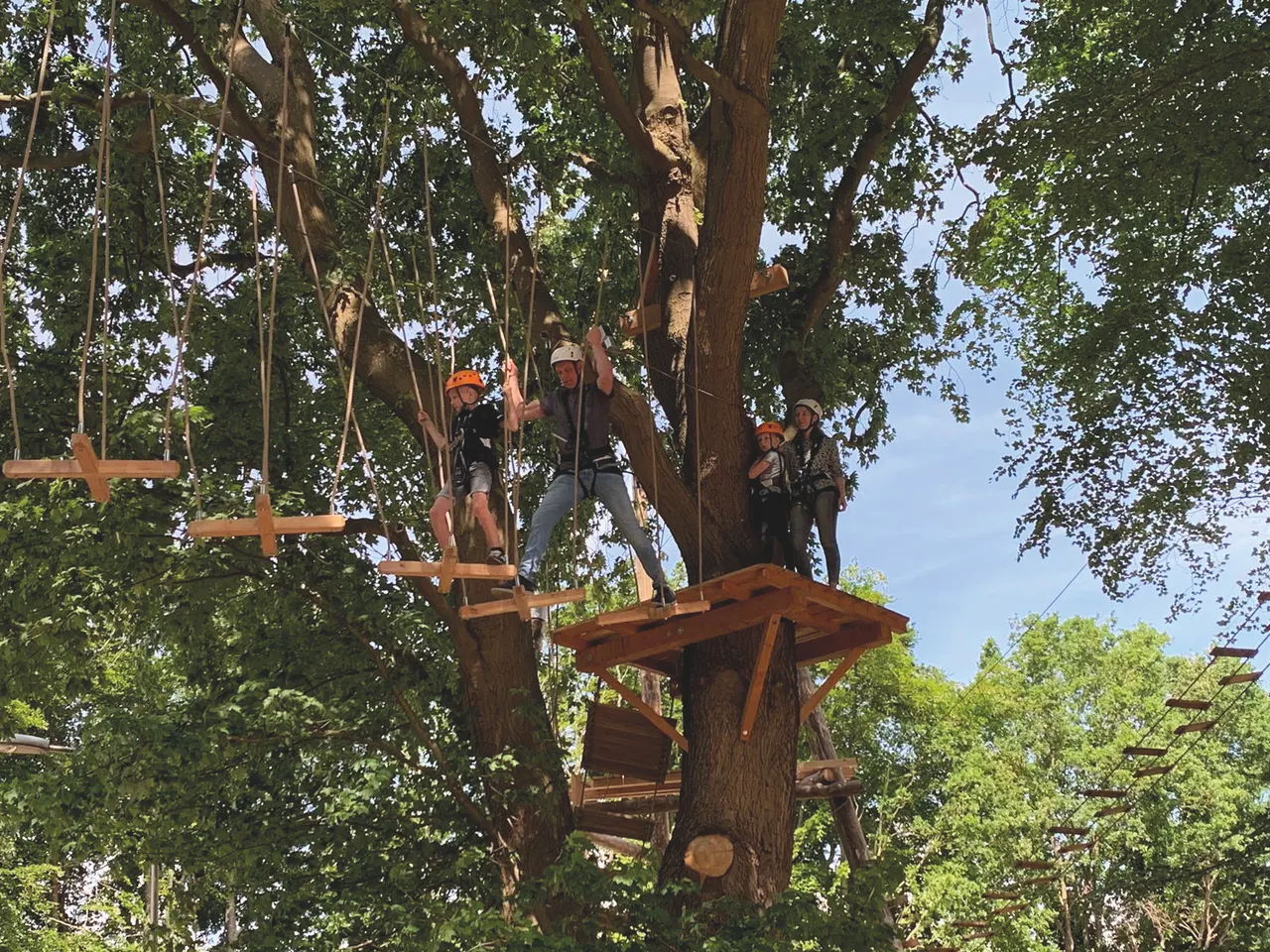 Familie in een klimbos in Harderwijk